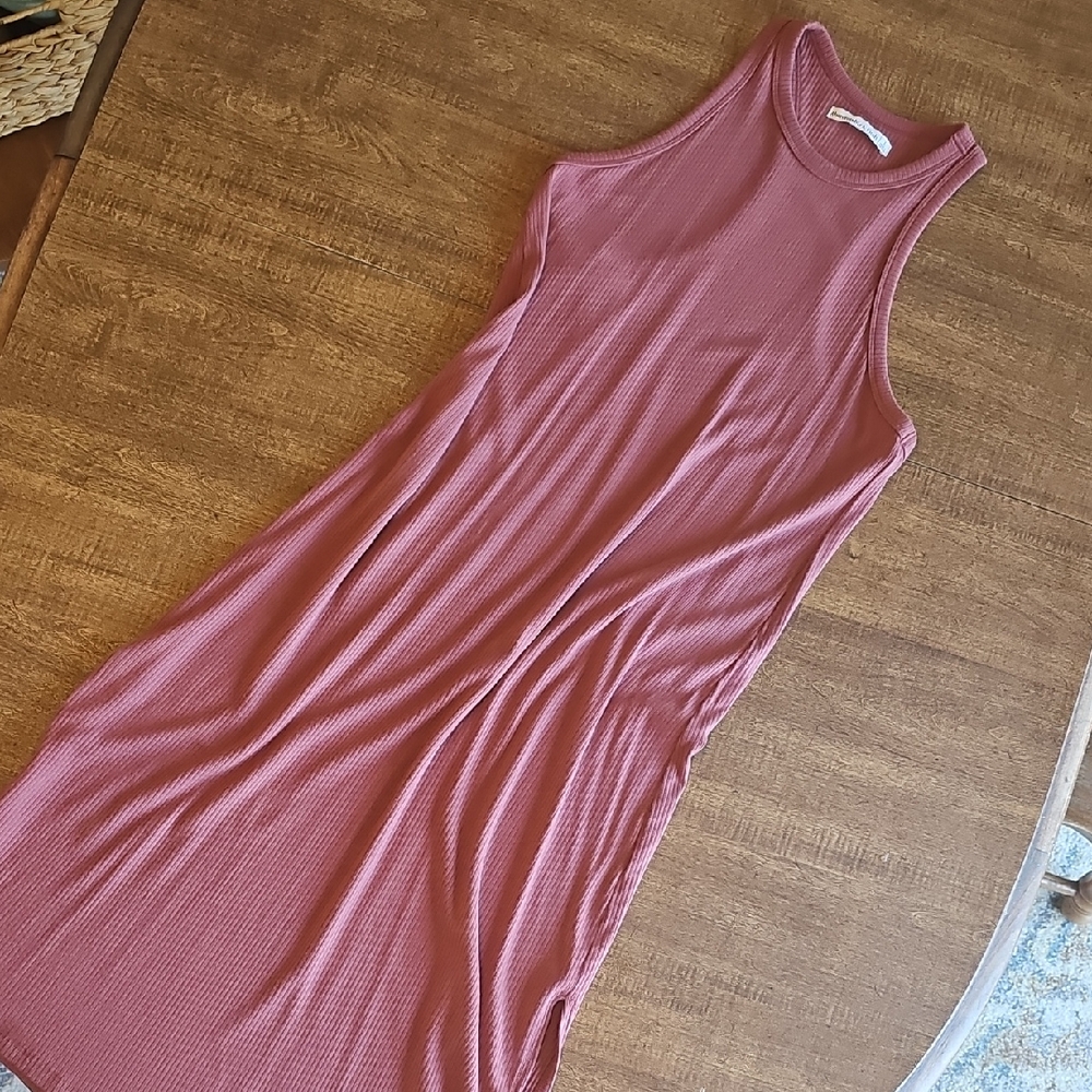 Abercrombie & Fitch Ribbed, Razorback, Mauve Dress, Size Large